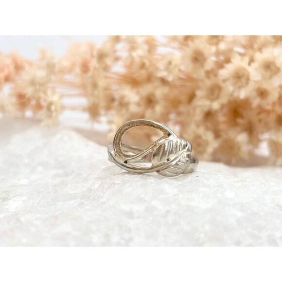 Foliage | Autumn Themed Swirly Ornate 925 Sterling Silver Vintage Ring - sz 7 - Picture 12 of 13